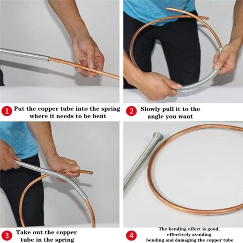 5 Peças de Dobradores de Tubo de Cobre com Mola de Estilo Externo Premium, Linha de Dobra Interna para Tubos de 1/4 Polegadas A 5/8 Polegadas OD 1