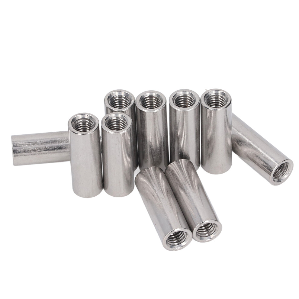 10Pcs M8x1.25 12 L35mm Stainless Coupling Nut