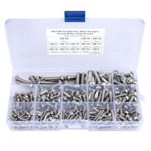 330pcs M3/M4/M5 Pan Head Hex Socket Screw Set Stainless Steel Button Head Screws Combination Assortment Kit