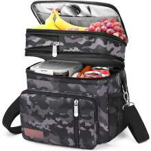 Sac et boîte à lunch isothermes étanches pour hommes/femmes, glacière double compartiment de 15 L pour le travail, la plage, les pique-niques et