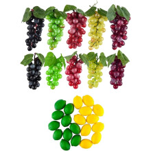 Fruits artificiels : 10 raisins artificiels, 20 citrons artificiels