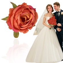 Valentine's Day Floral Wreath with Single Artificial Rose – Elegant Hairpin for Wedding or Hall Decor (1pc)
