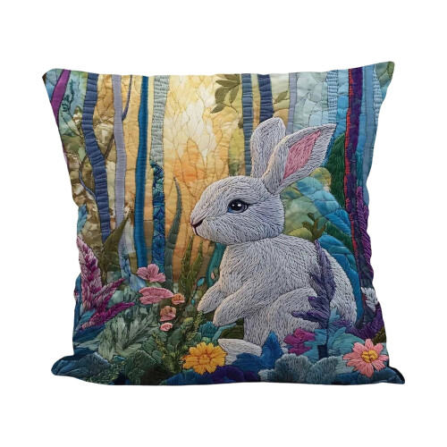 Kussensloop met paashaas-eimotief, polyester, decoratief, 1 stuk