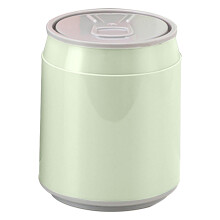 Mini poubelle de comptoir avec couvercle, corbeille à papier portable en plastique pour bureau, table basse, salle de bain – Vert clair, 18 x 21 cm