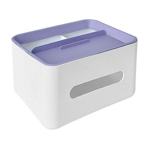 Caixa de lenços de papel retangular roxa, tamanho 4,7 x 6,2 x 8,2 polegadas, em plástico. Ideal para presentear amigos e familiares. 1