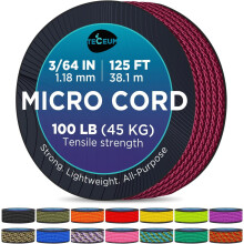 Micro Paracord 1,18 mm x 36 m – Tunn flätad verktygssnöre för hantverk, gör-det-själv, fiske, camping, vindspel – Stark överlevnadssnöre