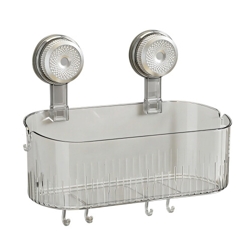 No-Drill Suction Storage Box, Compatible with Smooth Surfaces – Portable, Removable Shower Organizer 1