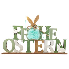 Paasdecoraties voor thuis, houten paashaasjes voor op de schoorsteenmantel in landelijke stijl, paasbordjes voor binnen, geschikt voor een etagère.