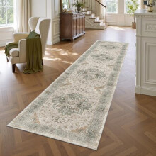 Tapis de couloir lavable, antidérapant et à poils courts, 60 x 305 cm, taupe clair – idéal pour couloir, escalier, cuisine, entrée, salon/salle