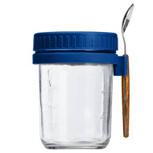 Bocaux hermétiques pour gruau à conserver la veille, avec cuillère, couvercles et graduations – Compatibles avec les boîtes à gruau nomades