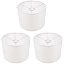 Lot de 3 abat-jour cylindriques en lin blanc, 7,5 x 10 pouces, compatibles avec les lampes de table, les lampadaires et les lustres.
