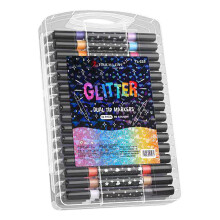 Ensemble de stylos à gel pailletés avec pointes en fibre flexible –