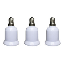 Lot de 3 adaptateurs de douille E12 vers E26/E27, convertisseur de lustre résistant à la chaleur compatible avec les ampoules LED