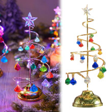 Tabletop Christmas Tree, Small Pre-Lit Artificial Christmas Tree with LED Lights, Skinny Desktop Tiny Christmas Decor for Kitchen and Office