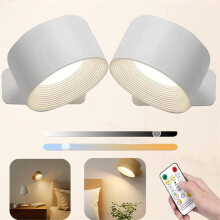Applique murale Infinity – Lampe LED rechargeable de Suède, applique rotative à 360 avec télécommande, pour chambre et chevet