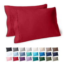 Taies d'oreiller en microfibre - Taies d'oreiller rafraîchissantes - Taies d'oreiller effet sable - Entretien facile, 91 x 51 cm - (Rouge)