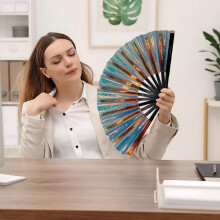 Large Folding Hand Fan for Line Dancing – Clacking Cloth Fan, Compatible with Boots on The Ground Fan, 1PC