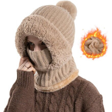 3v1 chladuvzdorná čiapka Beanie, nová dámska pletená čiapka na jeseň a zimu, vetruodolná šatka, kukla
