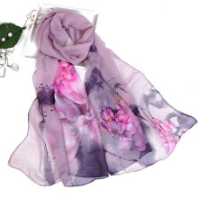 Lenço leve de chiffon para mulheres, estampa floral, elegante, longo e macio, estilo boho, acessório de moda.