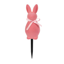 Palik ogrodowy z motywem króliczka wielkanocnego, różowy, 24 cm