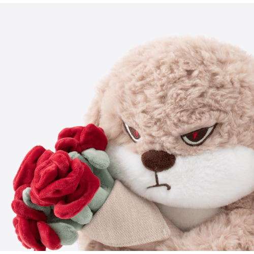 Λούτρινο ζωάκι Grumpy Bunny, λούτρινο κουνέλι 12" για την ημέρα του Αγίου Βαλεντίνου με 1