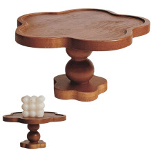 Présentoir à desserts vintage en bois Xechzx – Plateau de service haut sur pied pour cupcakes, fruits, bijoux ; organisateur de table rustique