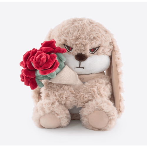 Λούτρινο ζωάκι Grumpy Bunny, λούτρινο κουνέλι 12" για την ημέρα του Αγίου Βαλεντίνου με 2