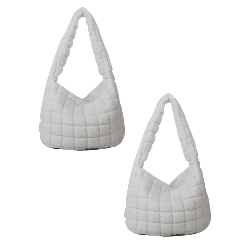 2 τεμάχια καπιτονέ τσάντα Tote, τσάντα ώμου crossbody με φερμουάρ, τσάντες ταξιδιού για