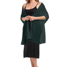 Xale de chiffon elegante - Macio e sedoso para vestidos de noite e casamentos - Lenço de seda, verde militar, tamanho G