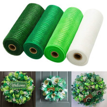 4 role de plasă decorativă din pânză de sac din poliester - 10 inch lățime Deco Poli plasă decorativă panglică de ambalaj role de panglică