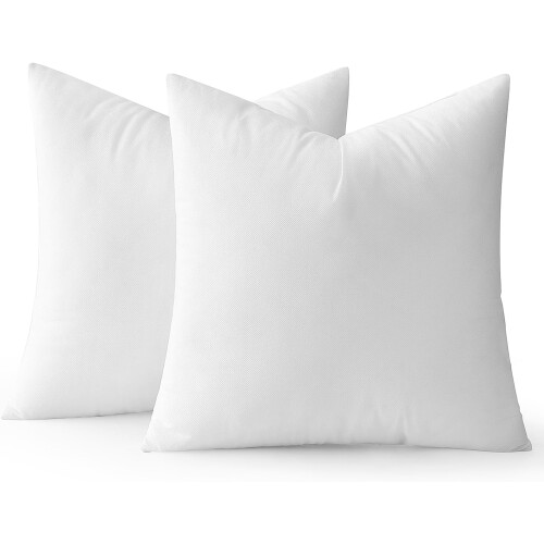 Conjunto de 2 enchimentos para almofadas quadradas decorativas de 45x45 cm (18x18 polegadas), enchimento macio e premium para almofadas de sala de