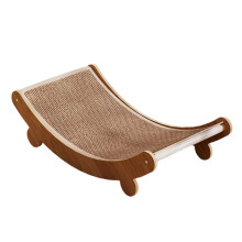 Cama rascador de sisal para gatos con hamaca y poste de madera