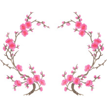 Pink Cherry Blossom Iron-on Patches & Sew-on Appliques