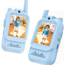 2-Pack Video Walkie Talkies with Camera & Voice Changer, Long Range, for Family, Camping, Hiking, Gifts – Compatible with iOS/Android