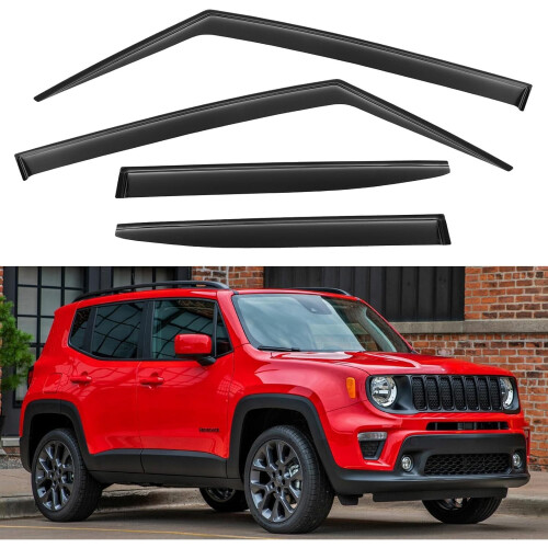 Προστατευτικά βροχής για Jeep Renegade2015-2024, Αεραγωγοί εξωτερικού καναλιού παραθύρου,