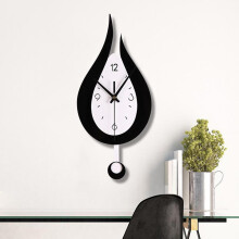 Pendulum Wall Clock, Glass Decorative Wall Clock, Battery Operated Schoolhouse Clocks,,Decorative Wall Clock for Livingroom,Study or Office - Black