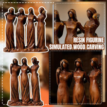 Sculpture en bois représentant les Trois Sœurs, figurine abstraite en résine pour la décoration intérieure, cadeau de Saint-Valentin/mariage –