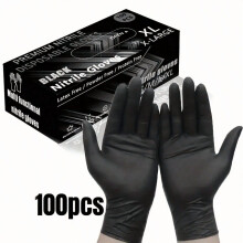 100PCS Heavy Duty Disposable Nylon Gloves, BPA & Latex Free, Water & Alcohol Resistant—Compatible with Home Cleaning, Tattoos, Hair Color, Pet
