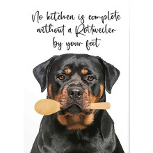 Poster mural Rottweiler – Décoration de cuisine style ferme, cadeau pour amoureux des animaux – Convient aux propriétaires de Rottweilers