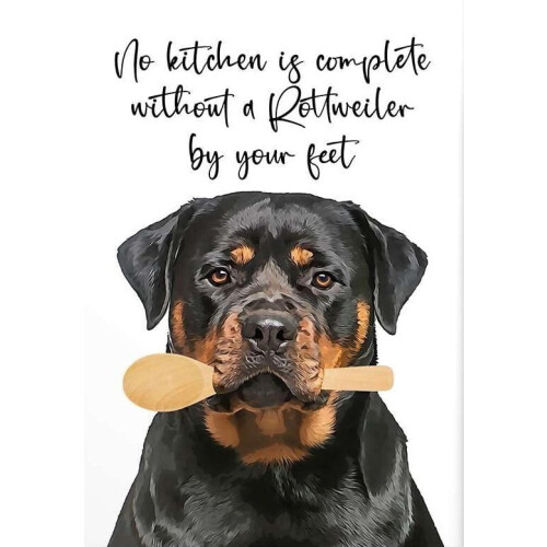Poster mural de cuisine Rottweiler – Style ferme, 1,5 cm