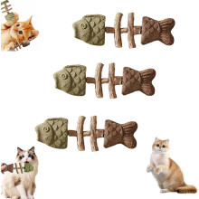 Friandises dentaires naturelles pour chats – Forme d'arête de poisson,