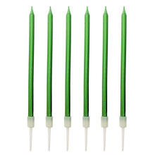 6-Count Gold Long Thin Metallic Birthday Candles, Cake Candles, Birthday Parties, Wedding Decorations, Party Candles, Cake Decorations
