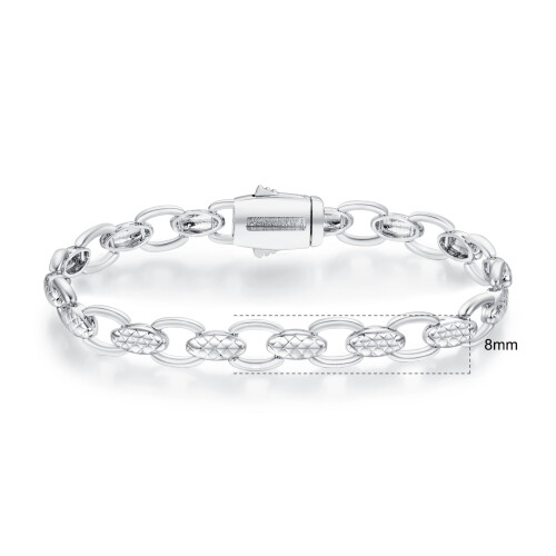 Pulseira de zircônia elegante de 19 cm (7,5 polegadas)