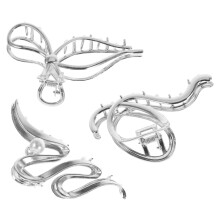 3er-Pack Haarspangen für Damen, Metalllegierung, silberfarben, für Hochzeiten