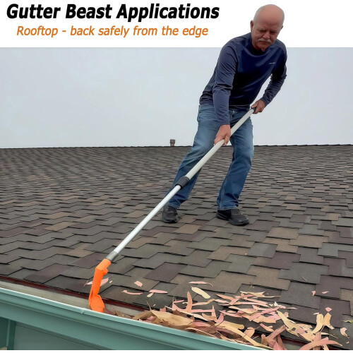 Multi-Angle Gutter Cleaning Tool with Threaded Design – Compatible with Gutter Guards, Removes Leaves from Ground 1