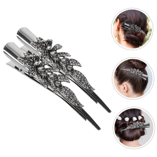 Strass haarclips voor dames in eendenbekmodel (2 stuks) 2