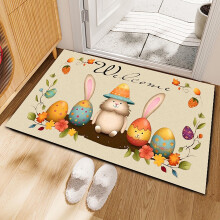 Tapis de sol à motif d'œufs de Pâques, doux et antidérapant, pour entrée, salon et chambre, décoration de fêtes