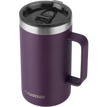 Mug isotherme en acier inoxydable de 590 ml avec couvercle, gobelet à double paroi sous vide, poignée, mug de voyage thermique (bleu marine)