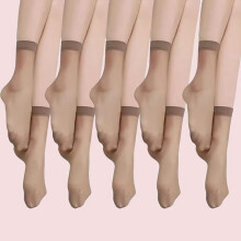 Confezione da 5 calzini invisibili ultra sottili in seta elasticizzata, calzini estivi trasparenti alla caviglia da donna, calzini corti