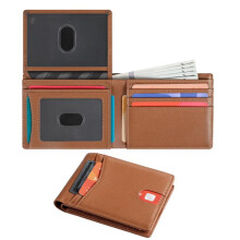 Men's Genuine Leather Bifold Wallet – Vintage Dual-Tone, Multi-Compartment, Slim & Durable – Ideal Gift for Father's Day, Christmas, Business or